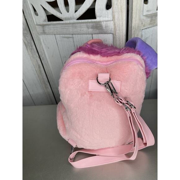 New! Dolls Kill x Popples Pink Purple Large Plush Backpack - Pink Bag - Picture 4 of 7